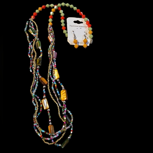 PICK 1 - Boho Beaded Set or Pastel Howlite Bead Necklace Set ~ NEW - Picture 6 of 6